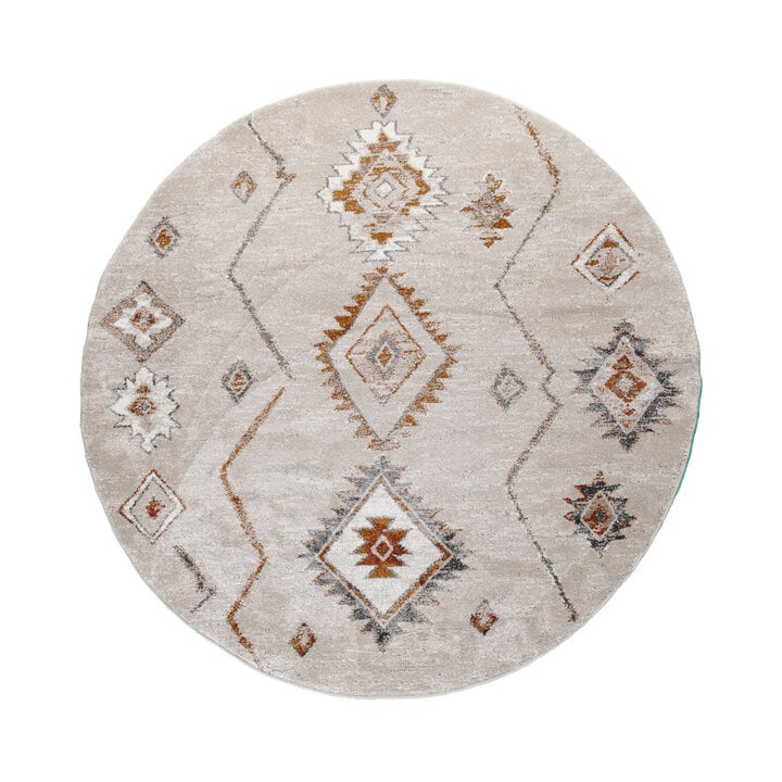 Berberteppich Rund - Blend Aztec Beige - 1