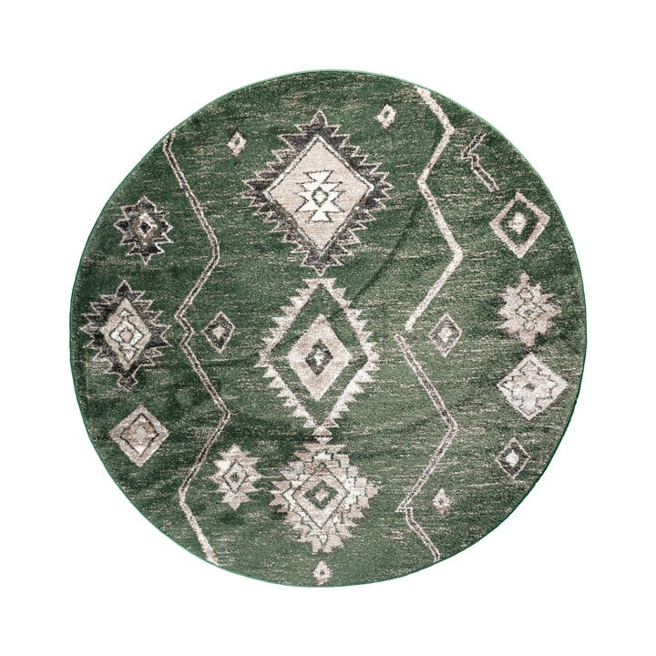 Berberteppich Rund - Blend Aztec Grün - 1