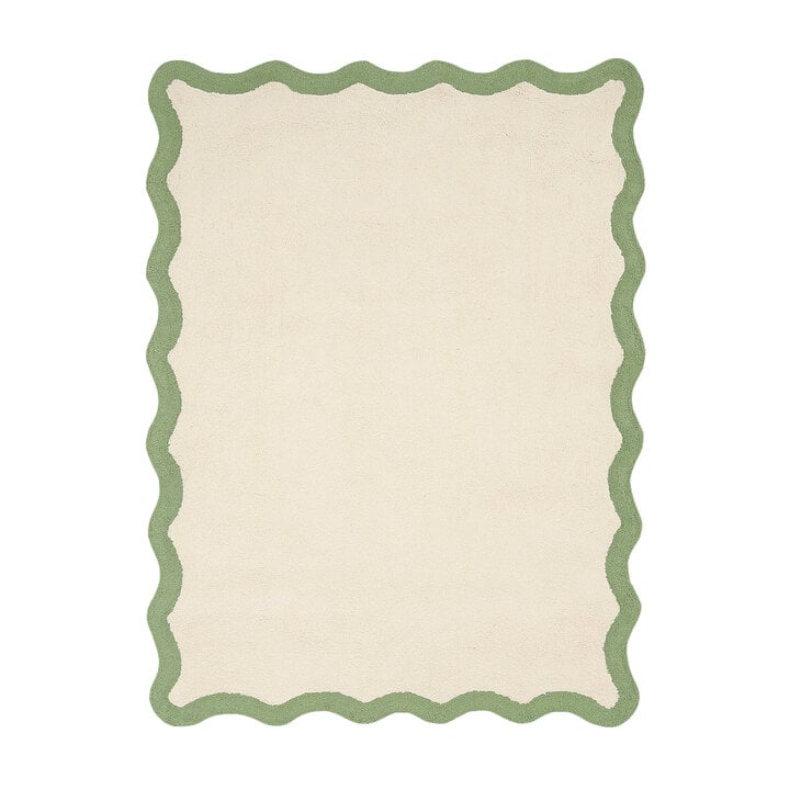 Waschbarer Teppich - Hazy Grün Creme - 1