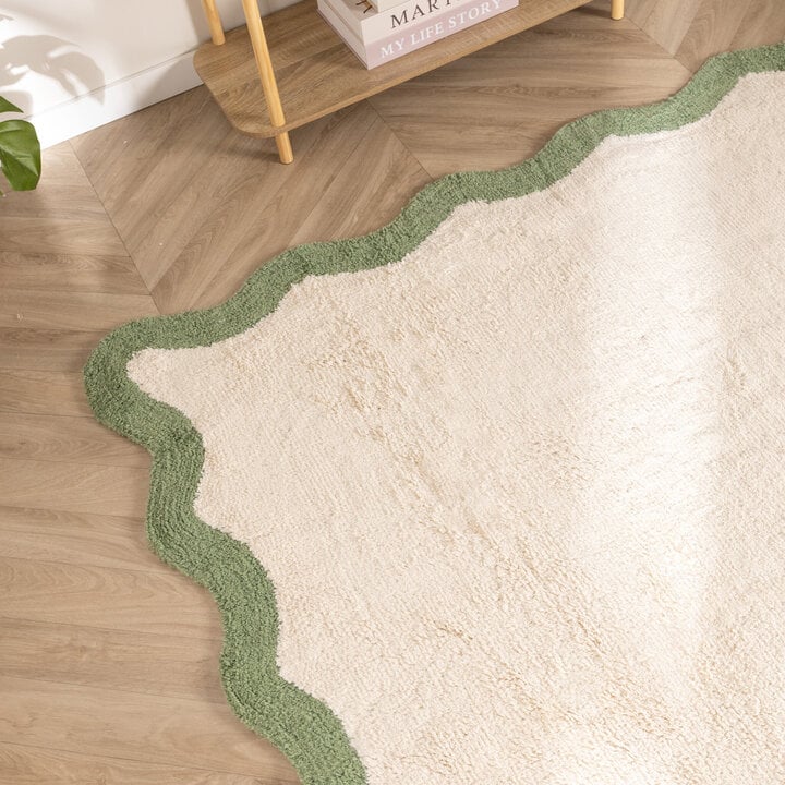 Waschbarer Teppich - Hazy Grün Creme - 2