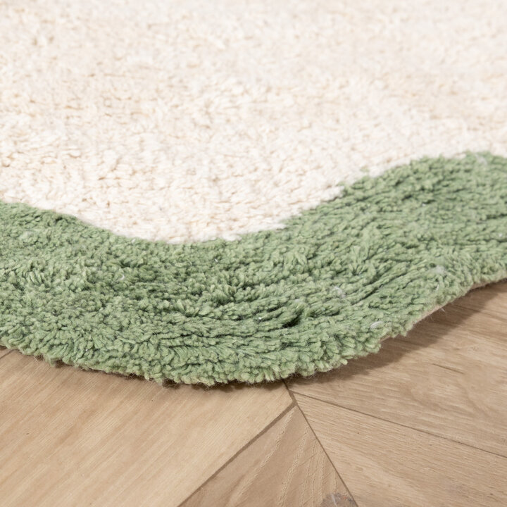 Waschbarer Teppich - Hazy Grün Creme - 5