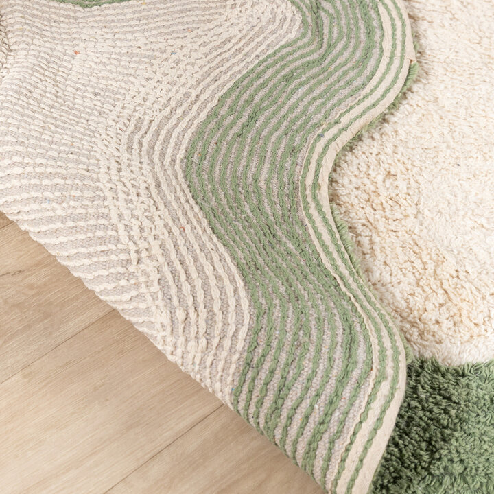 Waschbarer Teppich - Hazy Grün Creme - 6