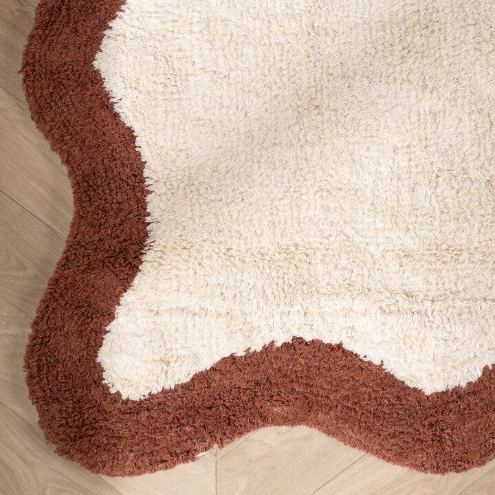 Waschbarer Teppich - Hazy Braun Creme - 4