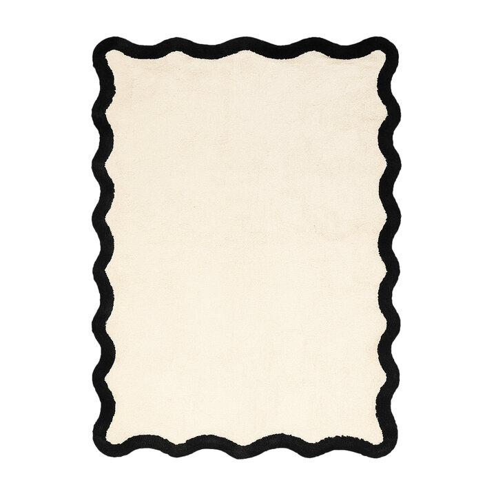 Waschbarer Teppich - Hazy Schwarz Creme - 1