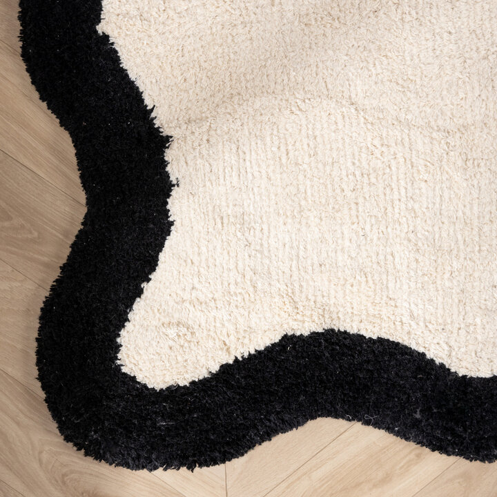 Waschbarer Teppich - Hazy Schwarz Creme - 4