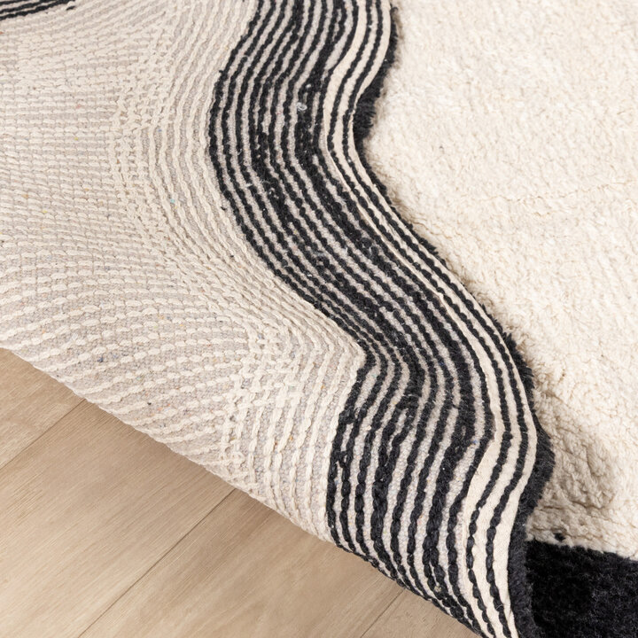 Waschbarer Teppich - Hazy Schwarz Creme - 6