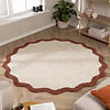 Waschbarer Teppich Rund - Hazy Braun Creme - thumbnail