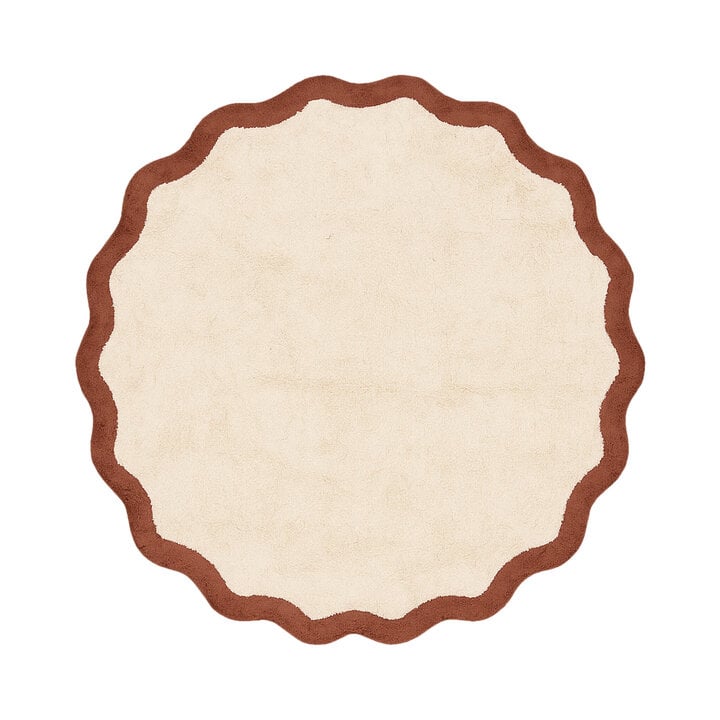 Waschbarer Teppich Rund - Hazy Braun Creme - 1