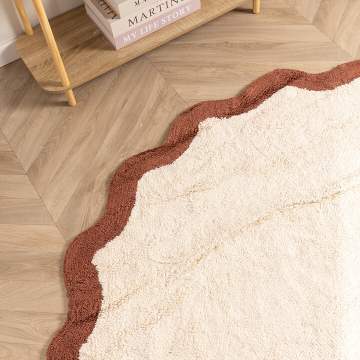 Waschbarer Teppich Rund - Hazy Braun Creme - 2