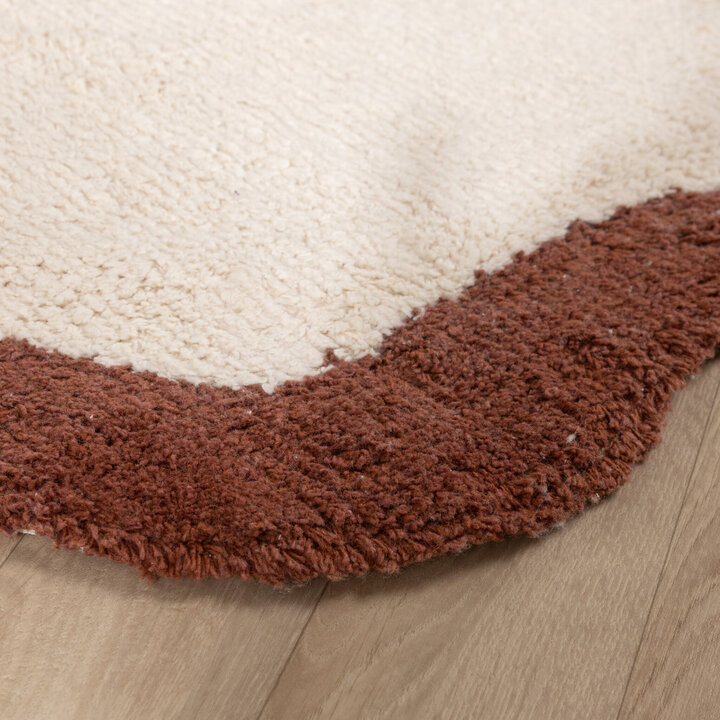 Waschbarer Teppich Rund - Hazy Braun Creme - 5