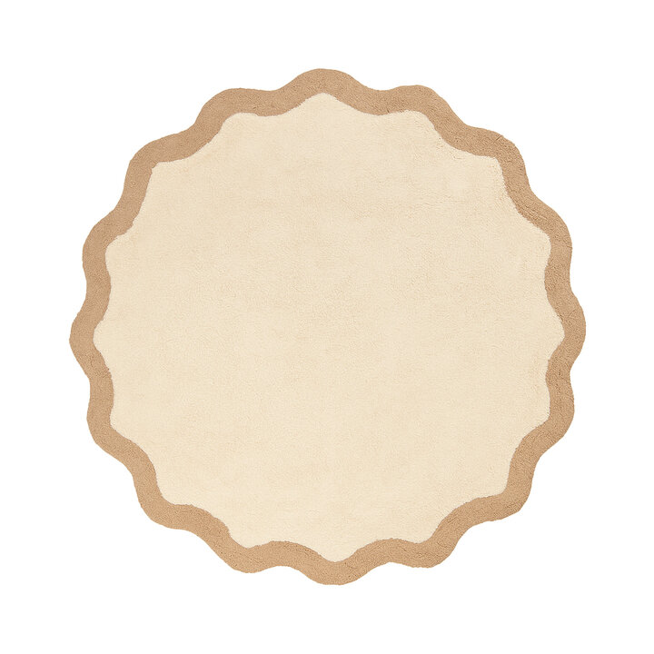 Waschbarer Teppich Rund - Hazy Beige Creme - 1