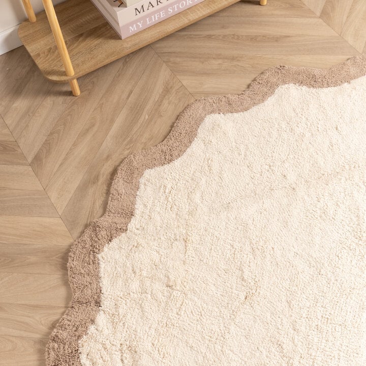 Waschbarer Teppich Rund - Hazy Beige Creme - 2