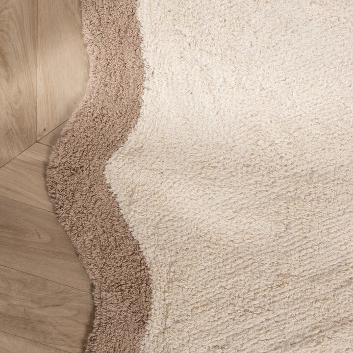Waschbarer Teppich Rund - Hazy Beige Creme - 4