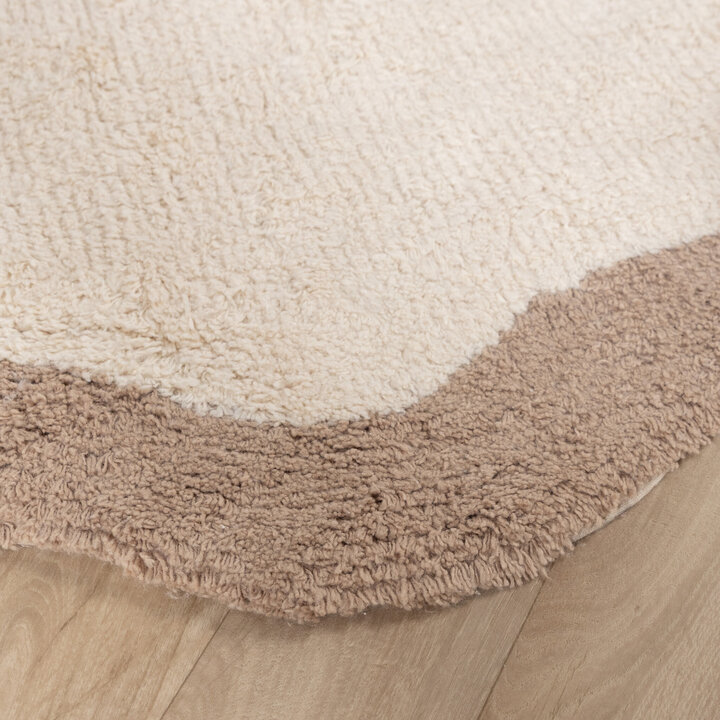 Waschbarer Teppich Rund - Hazy Beige Creme - 5