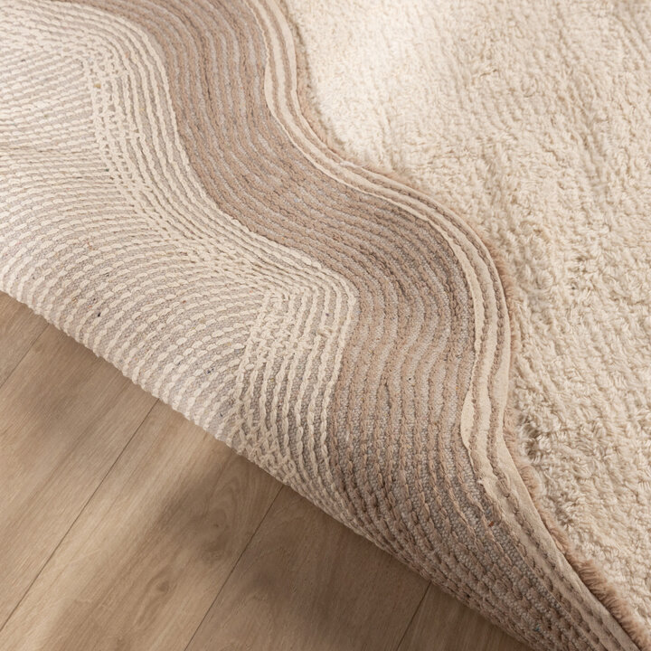 Waschbarer Teppich Rund - Hazy Beige Creme - 6