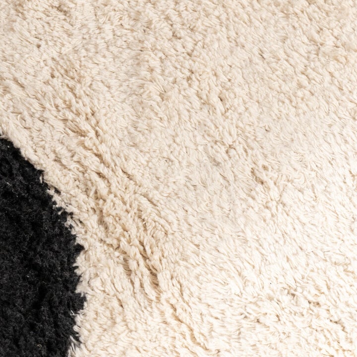 Waschbarer Teppich Rund - Hazy Schwarz Creme - 3