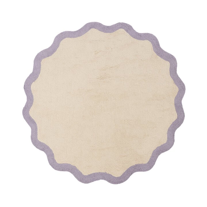 Waschbarer Teppich Rund - Hazy Lila Creme - 1
