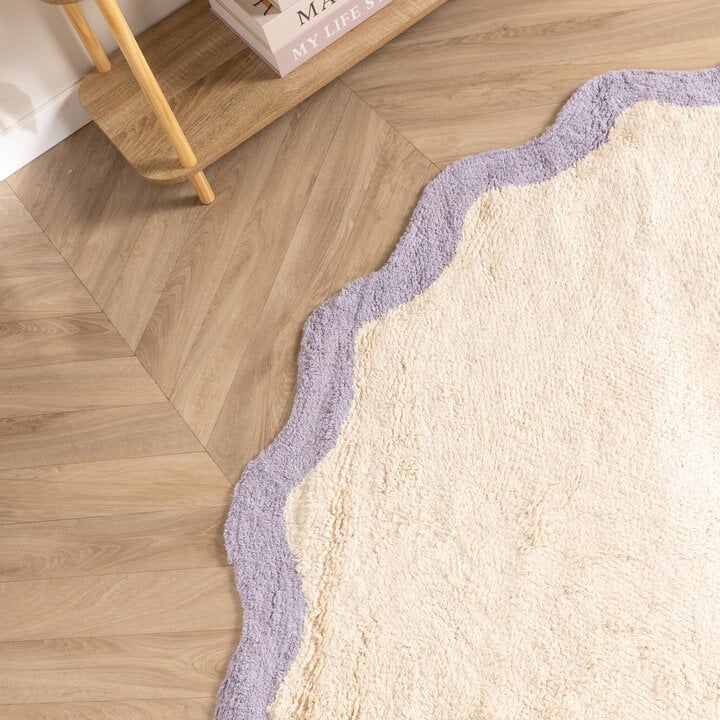 Waschbarer Teppich Rund - Hazy Lila Creme - 2