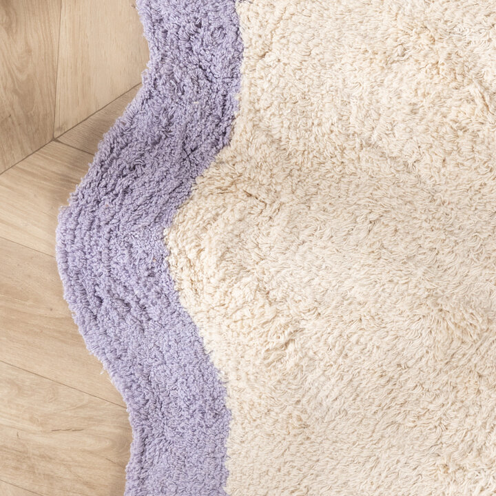 Waschbarer Teppich Rund - Hazy Lila Creme - 4