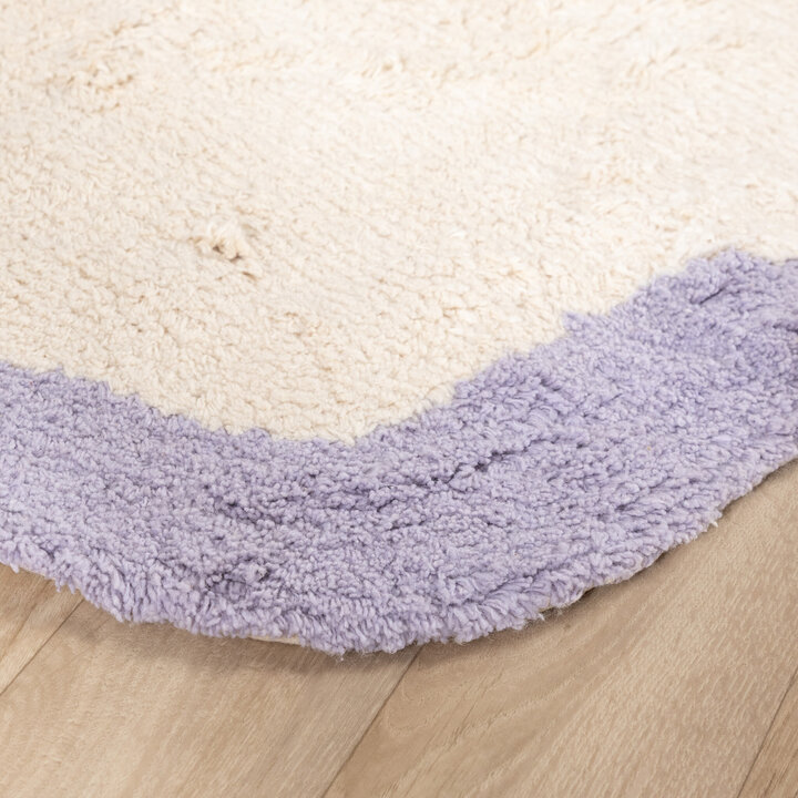 Waschbarer Teppich Rund - Hazy Lila Creme - 5