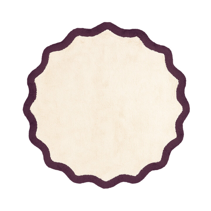 Waschbarer Teppich Rund - Hazy Violett Creme - 1