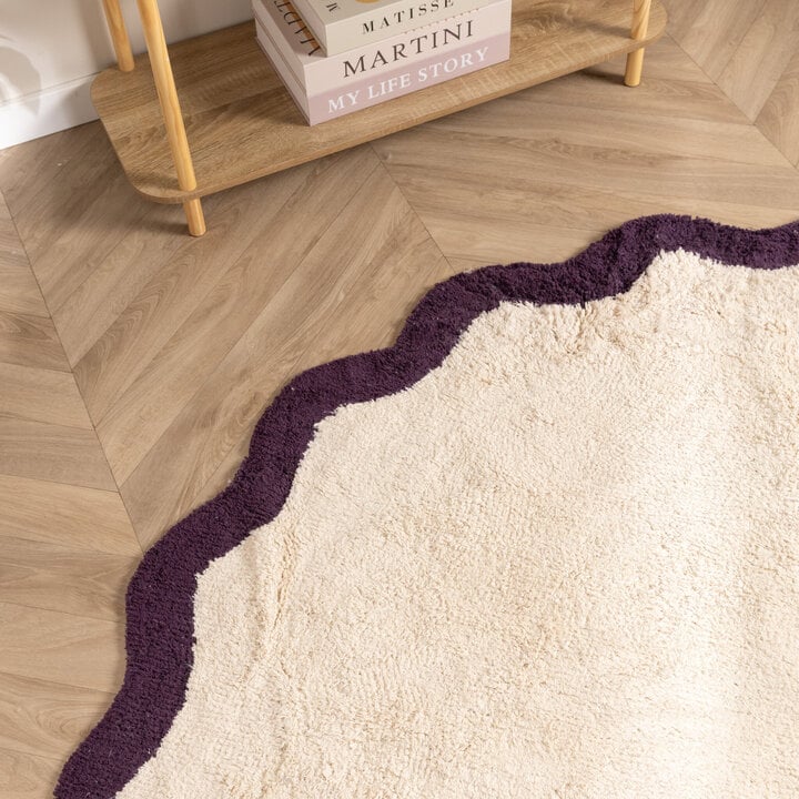 Waschbarer Teppich Rund - Hazy Violett Creme - 2