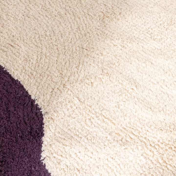 Waschbarer Teppich Rund - Hazy Violett Creme - 3