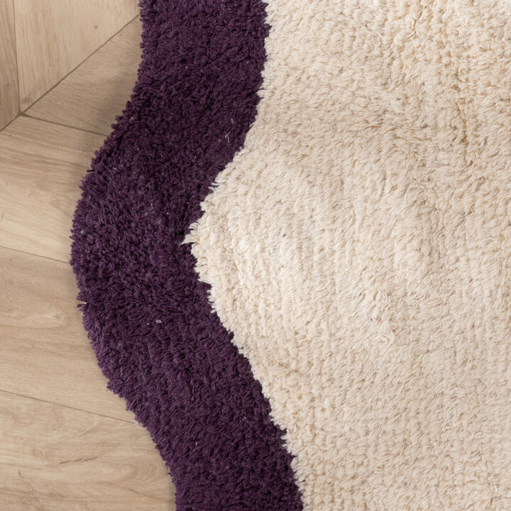 Waschbarer Teppich Rund - Hazy Violett Creme - 4