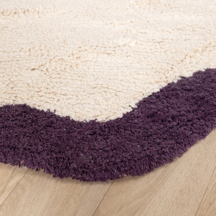 Waschbarer Teppich Rund - Hazy Violett Creme - 5