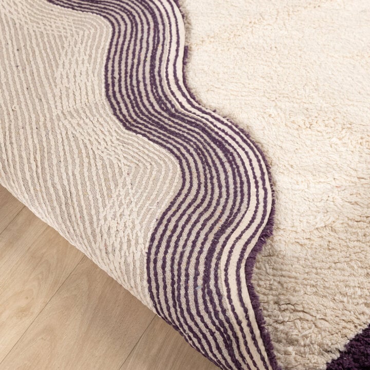 Waschbarer Teppich Rund - Hazy Violett Creme - 6