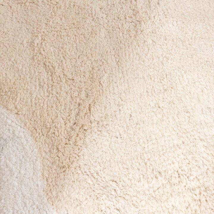 Waschbarer Teppich Rund - Hazy Weiß Creme - 3
