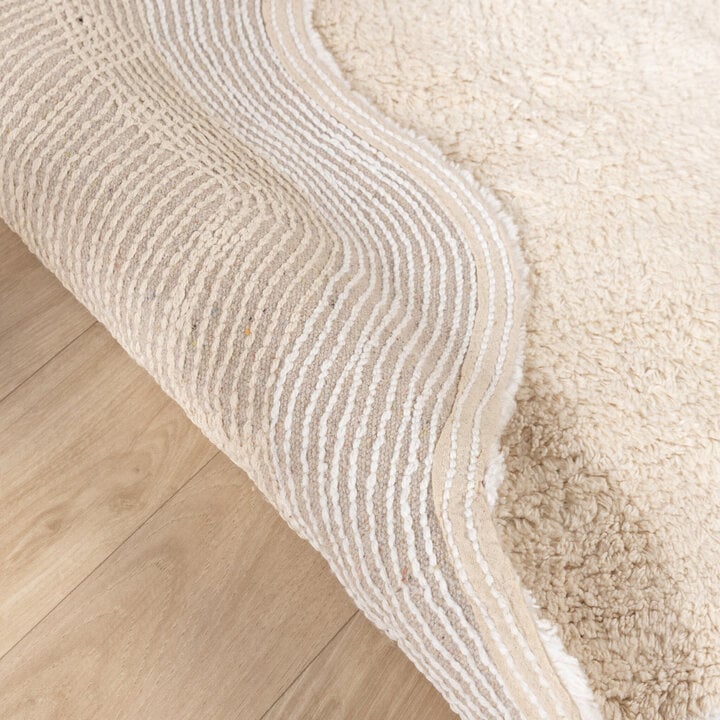 Waschbarer Teppich Rund - Hazy Weiß Creme - 6