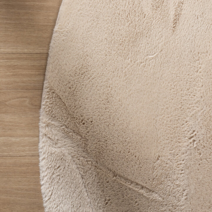 Flauschiger Teppich Rund - Cozy Beige - 4