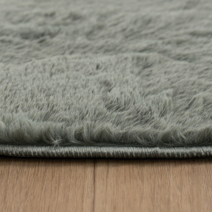 Flauschiger Teppich - Cozy Pebble Grün - 4