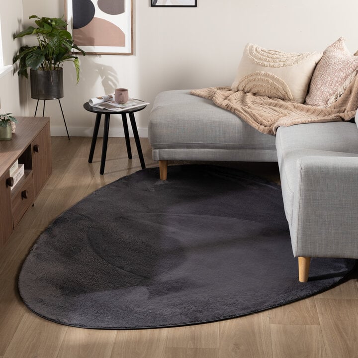 Flauschiger Teppich - Cozy Pebble Anthrazit