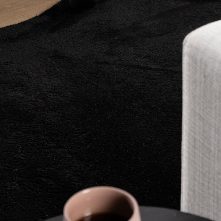 Flauschiger Teppich - Cozy Pebble Schwarz - 1