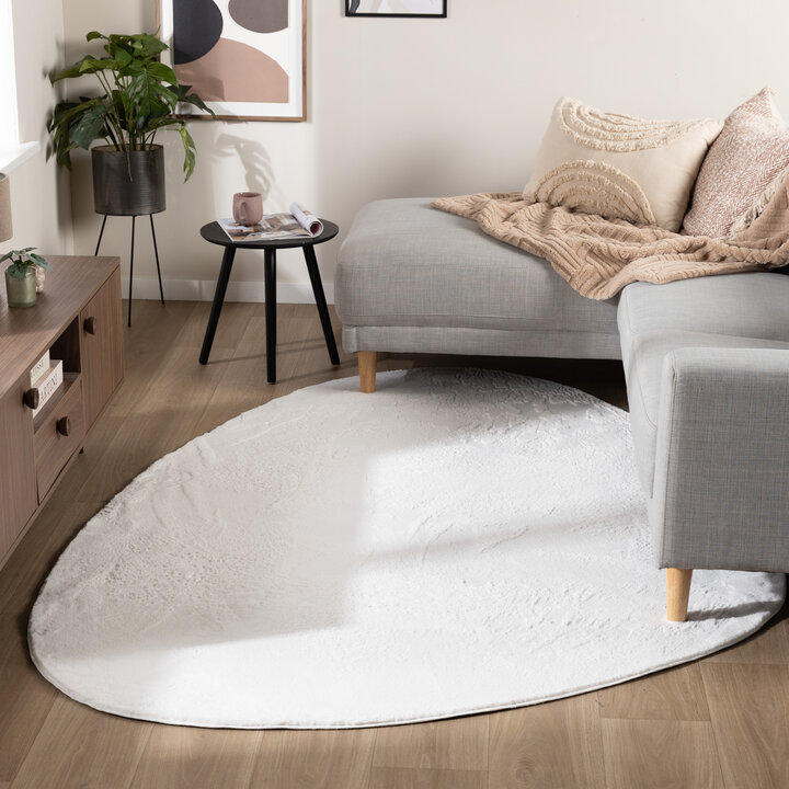 Flauschiger Teppich - Cozy Pebble Weiß