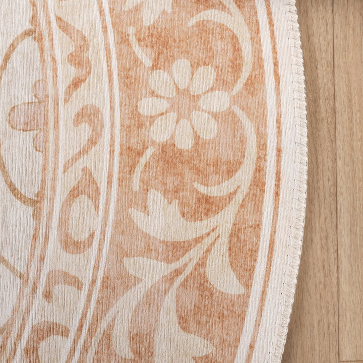Teppich Blumen Rund - Celine Terracotta - 3