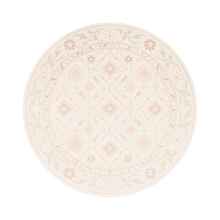 Teppich Blumen Rund - Celine Rosa - 1