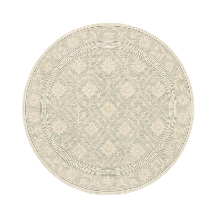 Teppich Blumen Rund - Celine Grün - 1