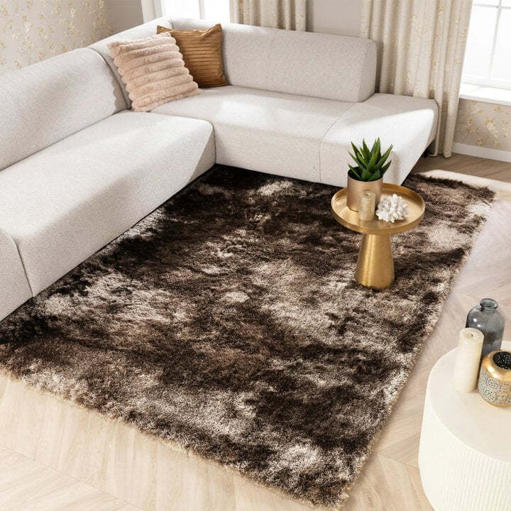 Hochflor Teppich - Glorious Silber Grau