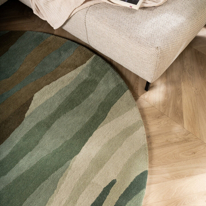 Wollteppich Rund - Liora Grün - 2