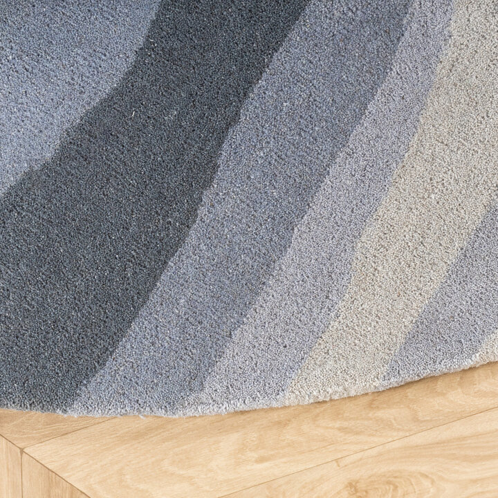 Wollteppich Rund - Liora Blau - 4