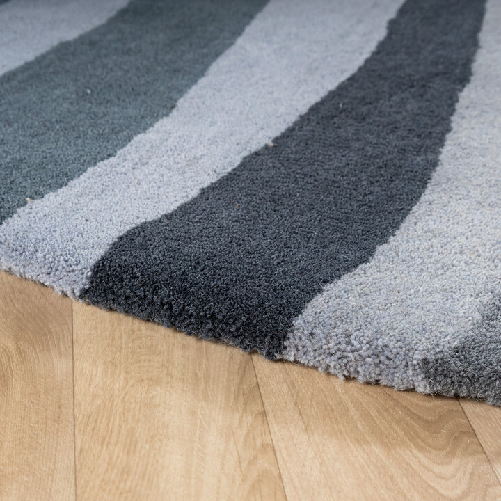 Wollteppich Rund - Liora Blau - 5