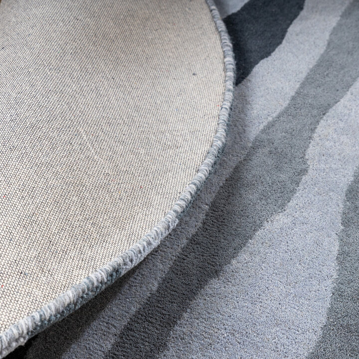 Wollteppich Rund - Liora Blau - 6