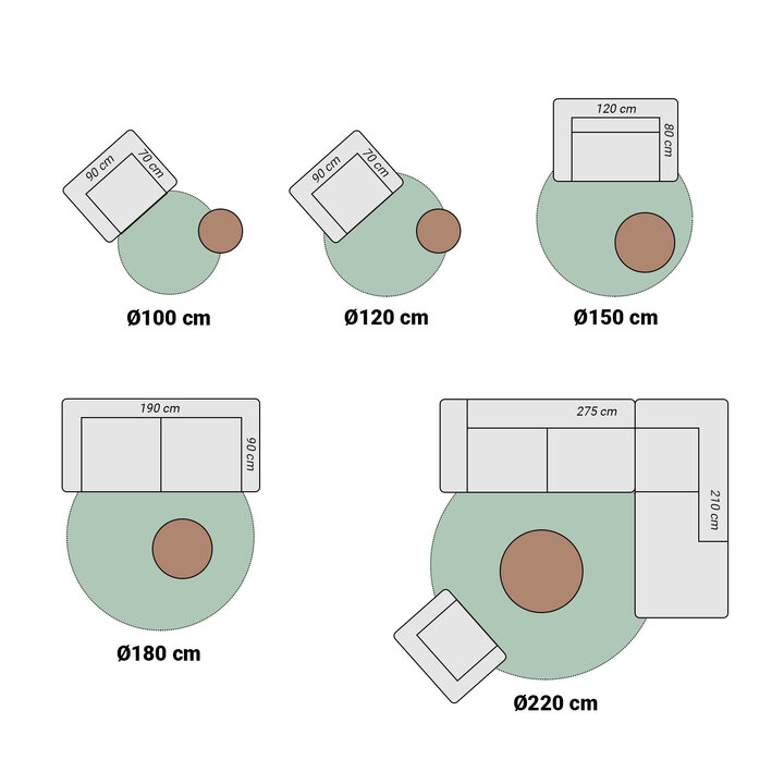 Wollteppich Rund - Liora Blau - 7