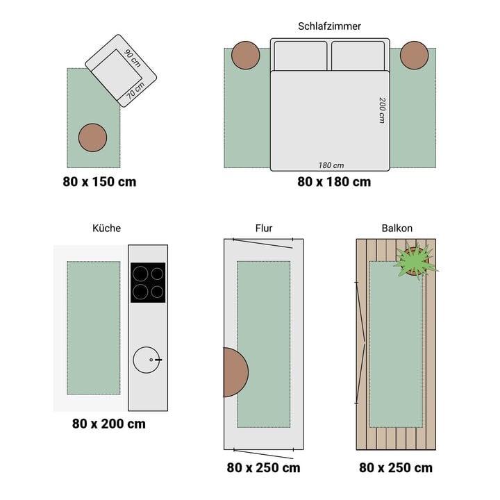 Waschbarer Läufer - Hazy Beige Creme - 7