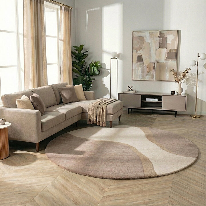 Wollteppich Rund - Vienna Beige