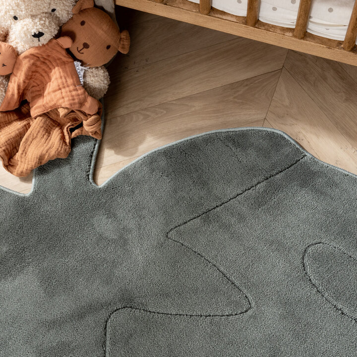 Kinderteppich Waschbar - Coco Erdbeere Dunkelgrün - 1