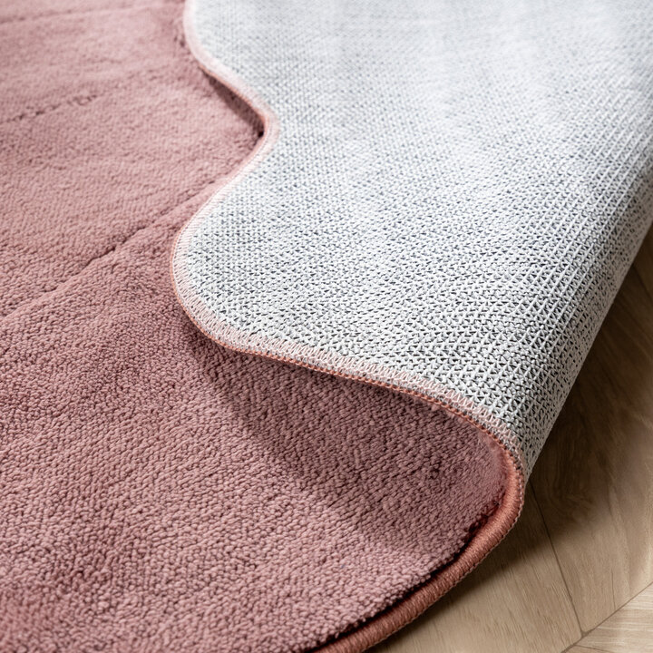 Kinderteppich Waschbar - Coco Blume Dunkelrosa - 5
